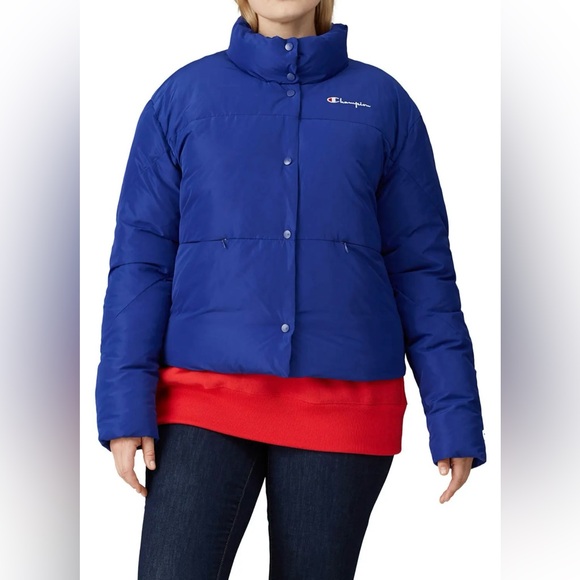 Champion Puffer Coat - Like New - Size Medium - Royal Blue - Picture 4 of 5